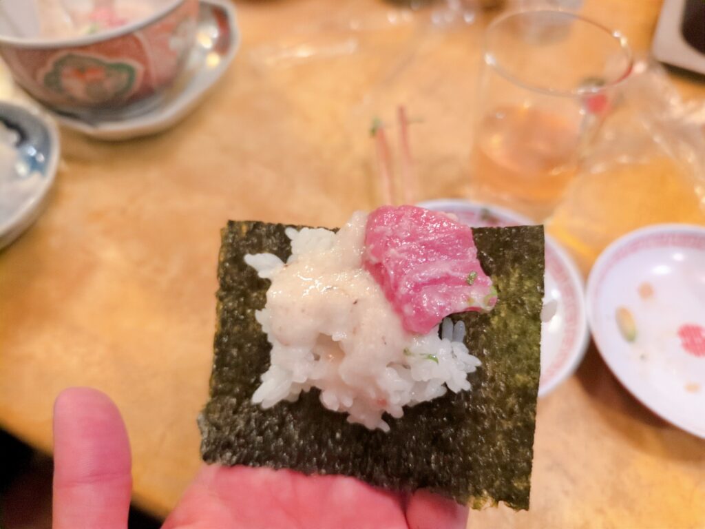 18キッドの自然薯マグロ手巻き
