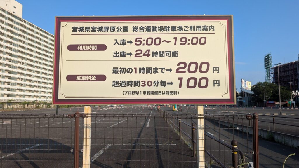 楽天公式駐車場_時間貸し料金